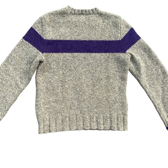 Vintage Abercrombie & Fitch Wool Sweater Purple Stripe Preppy Ski Grandpa-M - Picture 7 of 12